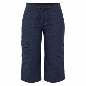 Dash Y2K Dusty Navy Blue Capri Pants Cargo Utility Cotton Drawstring - Size PM
